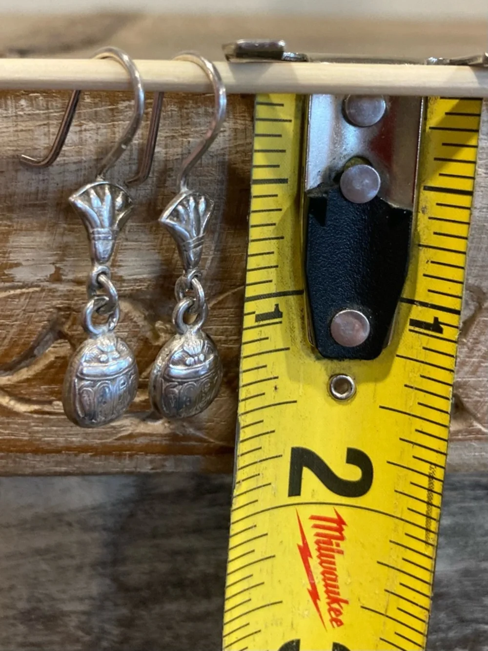 Vintage Egyptian Revival .800 Silver Scarab & Lotus Earrings — Cairo Hallmarked